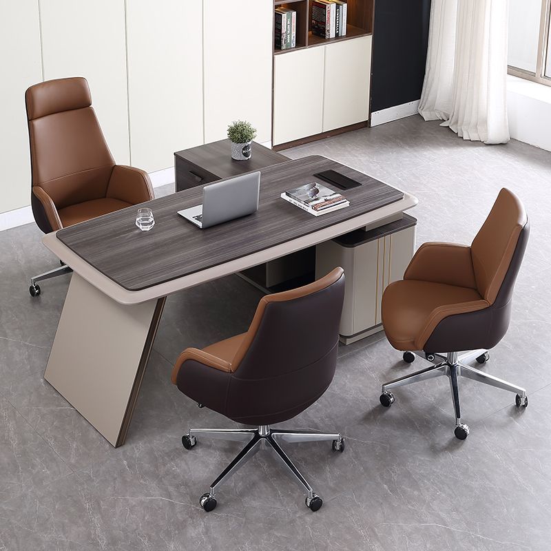 Modern Chair Leather Adjustable Seat Height Office Chair with Wheels