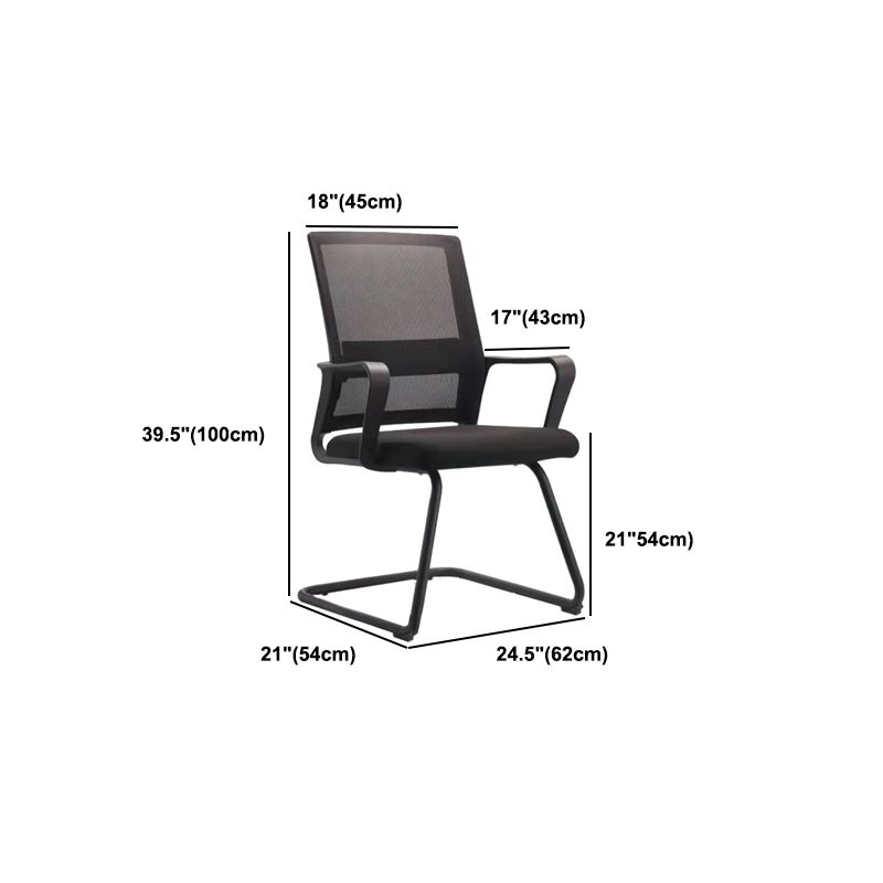 Contemporary Arm Chair Breathable AirGrid Upholstered Black Desk Chair