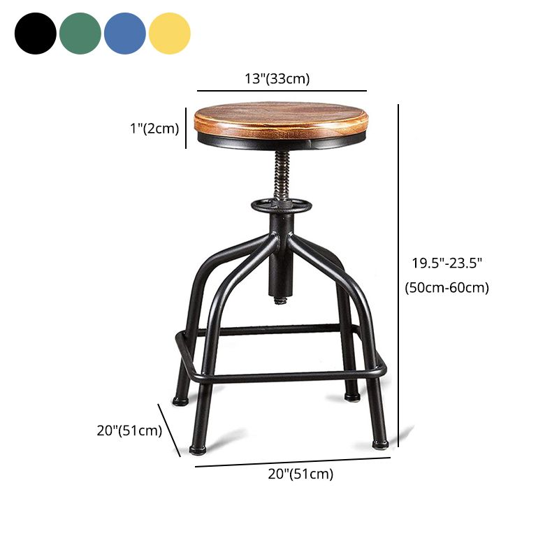 Industrial Dining Chair Adjustable Height Chair with Metal Legs