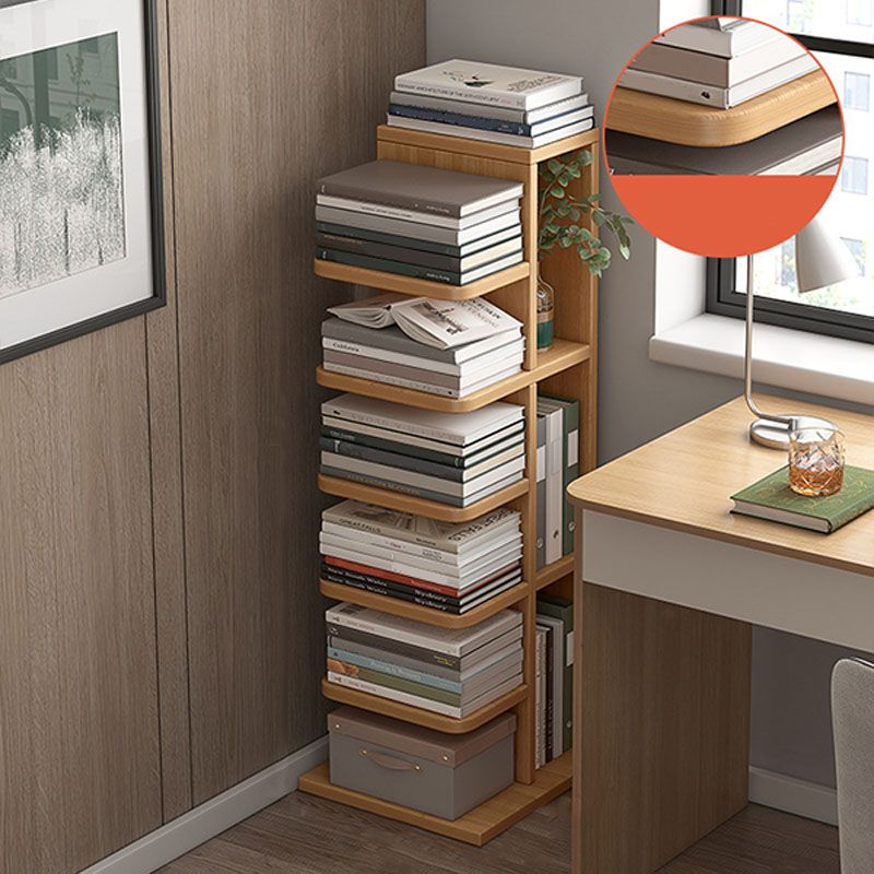 Contemporary Geometric Book Shelf with Rectangular Shelves Wood Bookcase