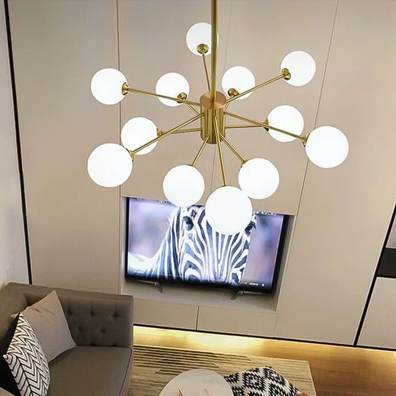 Contemporary Geometric Chandelier Lights Glass Chandelier Lighting Fixtures in Gold