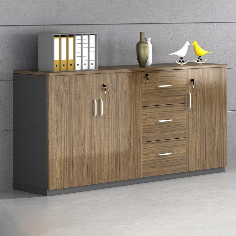 Contemporary Style File Cabinet Lateral Wood File Cabinet with Locking Storage