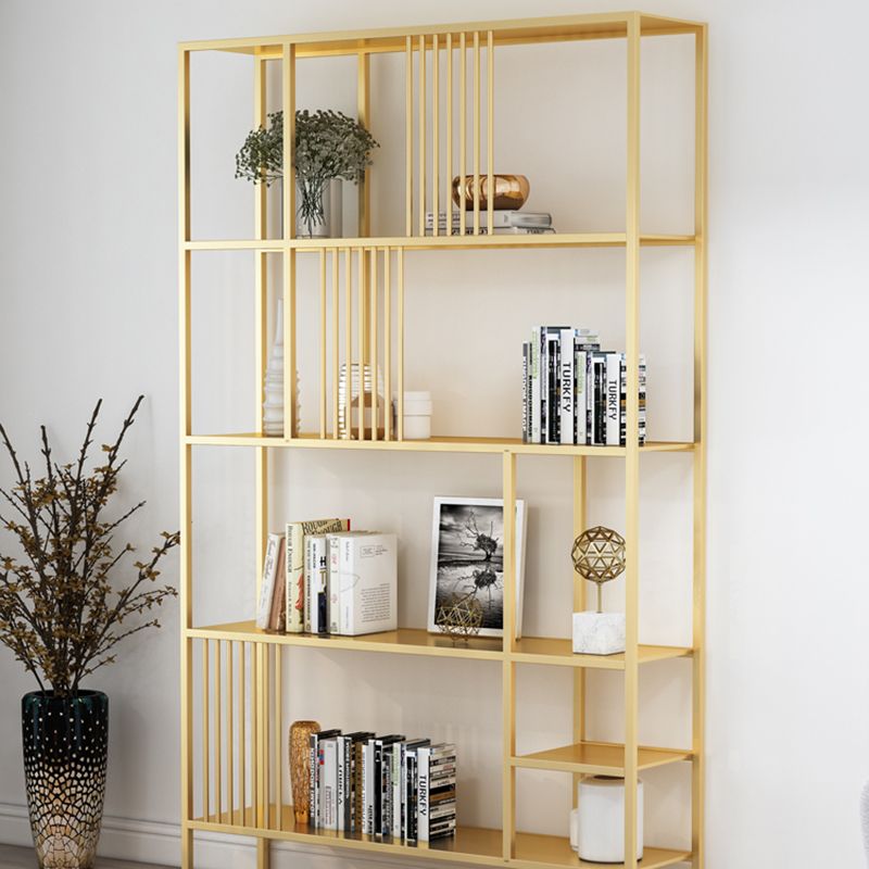 Metal Open Back Bookshelf Industrial Vertical Bookcase for Living Room