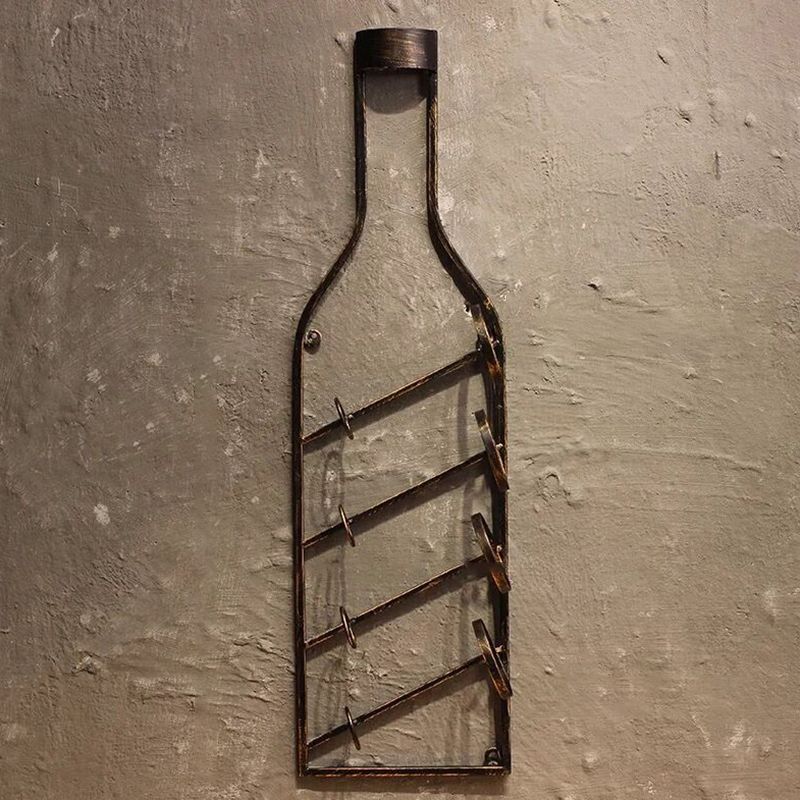 Wall Mounted Metal Contemporary Style Wine Bottle Holder for Kitchen