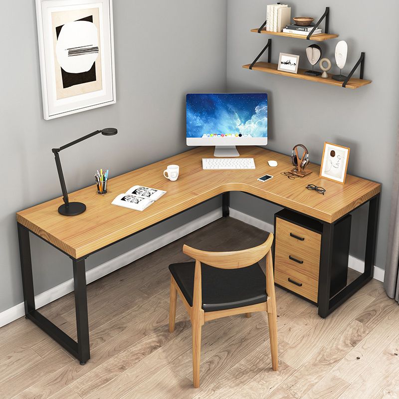 Modern Solid Wood Writing Desk Sled Base 29.53" Tall Office Desk (Drawers not Included)