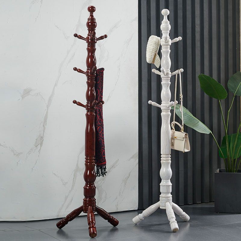 71"H Solid Wood Coat Rack European Style Hanger Ash Wood Modern Hall Tree