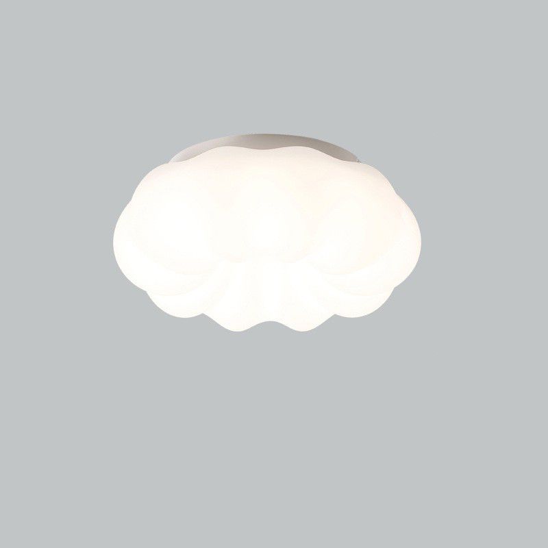 Modern Simplicity LED Flush Mount Cloud Shape Plastic Ceiling Light in White