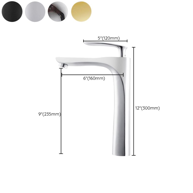 Modern Brass Bathroom Sink Faucet Lever Handles Sink Faucet with 1 Hole