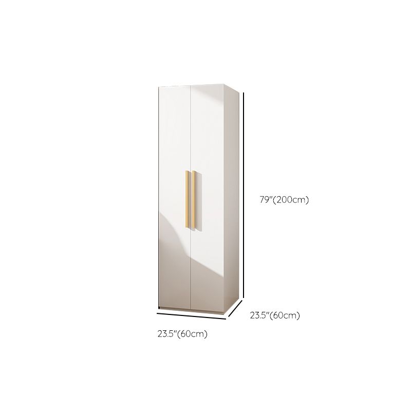 Modern Metal Wardrobe Armoire Freestanding Wardrobe in White