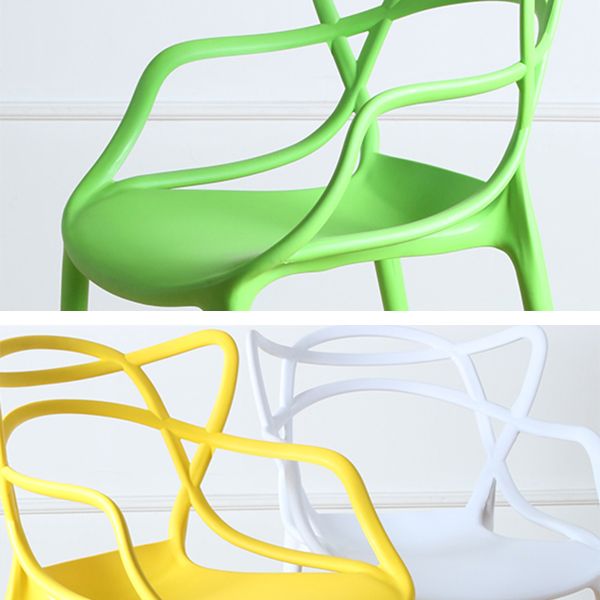 Contemporary Style Chairs Arm Chair for Kitchen with Plastic Legs