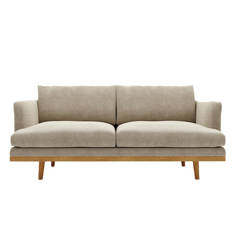 Linen Modern Recessed Arm Sofa Standard Sofa for Living Room, Apartment