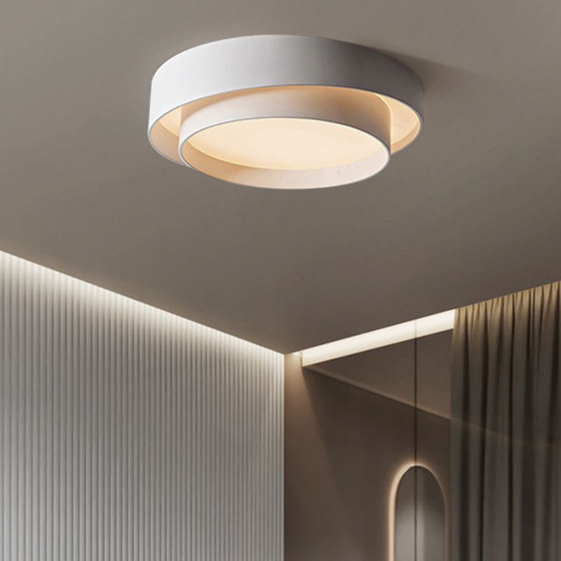 Acryl Witte LED Flush Mount in Moderne Creatieve Stijl Smeedijzeren Circulaire Plafond Fixture