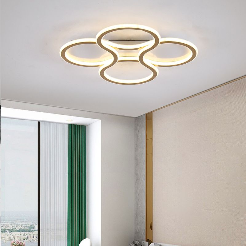 Metal 2-Light Ceiling Lamp Contemporary Flush Light for Bedroom