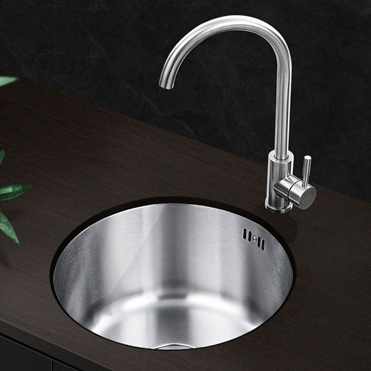 Contemporary Kitchen Sink Stainless Steel Single Bowl Kitchen Sink