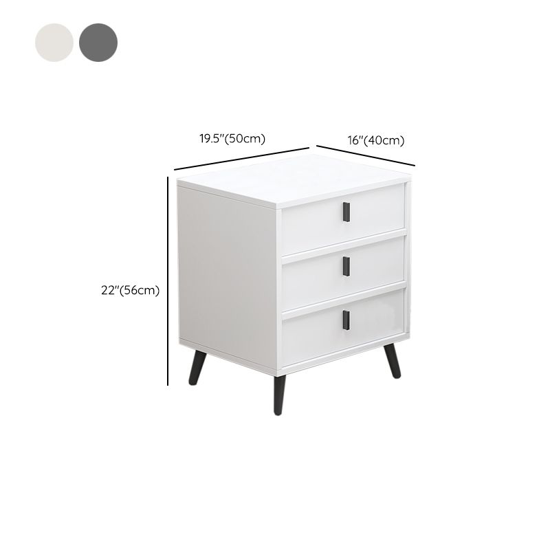 Contemporary Bedside Cabinet Engineered Wood Night Table with Drawers