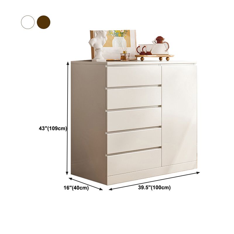 Modern Wooden Storage Chest Dresser Bedroom Storage Chest in White and Brown