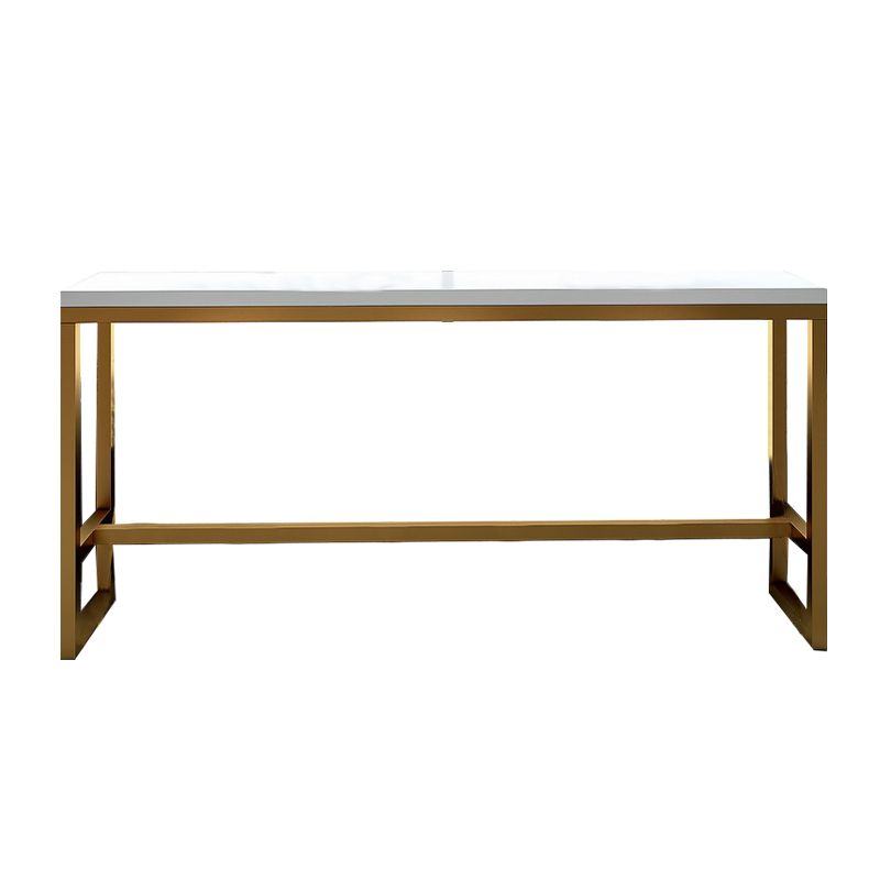 White Glam Style Bar Table in Metal and Wood Bar Indoor Bar Counter