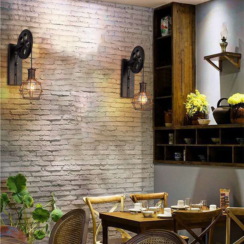 Industrial Wall Sconce Lighting Metal 1 Light Wall Light Fixture