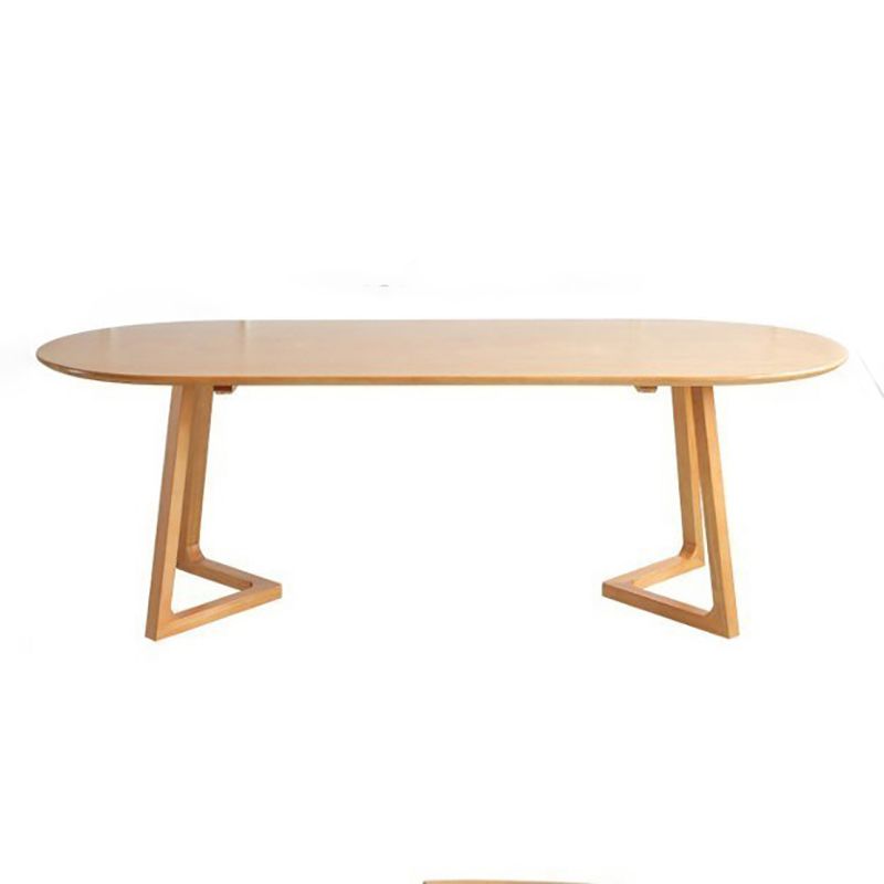 Modern Style Wooden Office Desk Oval Shape Desk with 2-Legs for Office