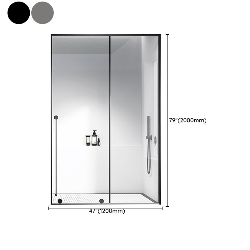 Stainless Steel Shower Doors Clear Metal Single Sliding Shower Bath Door