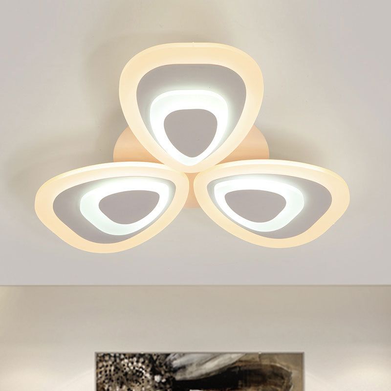 Funzione illuminazione del soffitto acrilico di coda di pavone moderna luci 3/5/9 luci a LED LAMPAGGIO DI MONTRO DI FLUSTO BIANCO in luce calda/bianca/naturale