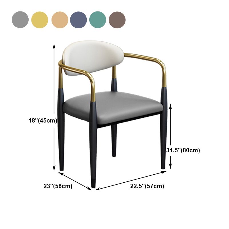 Modern Arm Chair Leather Open Back Dining Chair for Dining Room