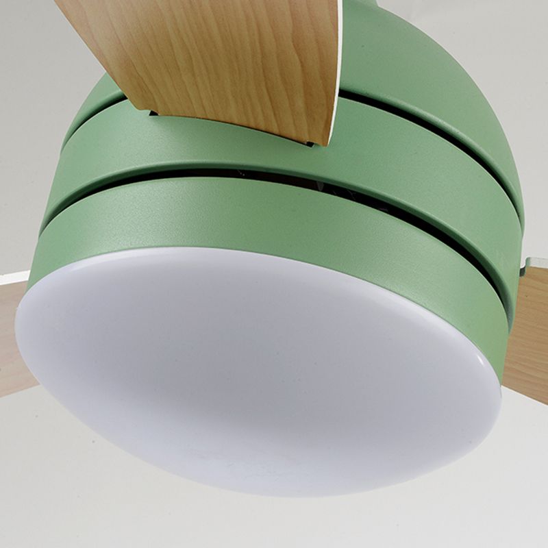 Dome Kindergarten Ceiling Fan Lamp Acrylic Macaron LED Semi Flush Mount Ceiling Light