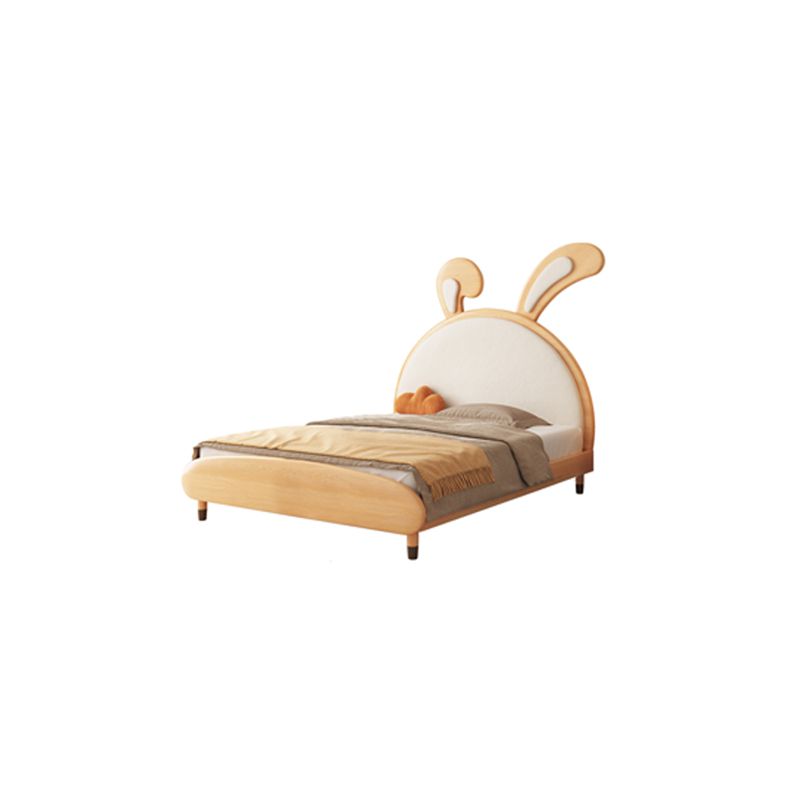 Scandinavian Solid Wood Standard Bed Upholstered Animals Bed Go-Kart in Natural