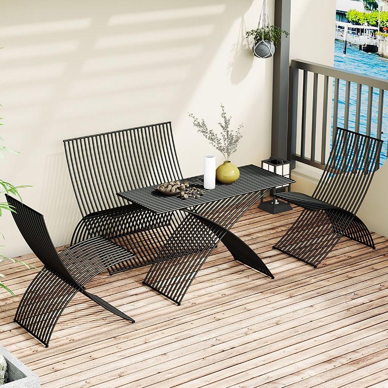 Industrial Metal Dining Set No Natural Variation Water Resistant Dining Table