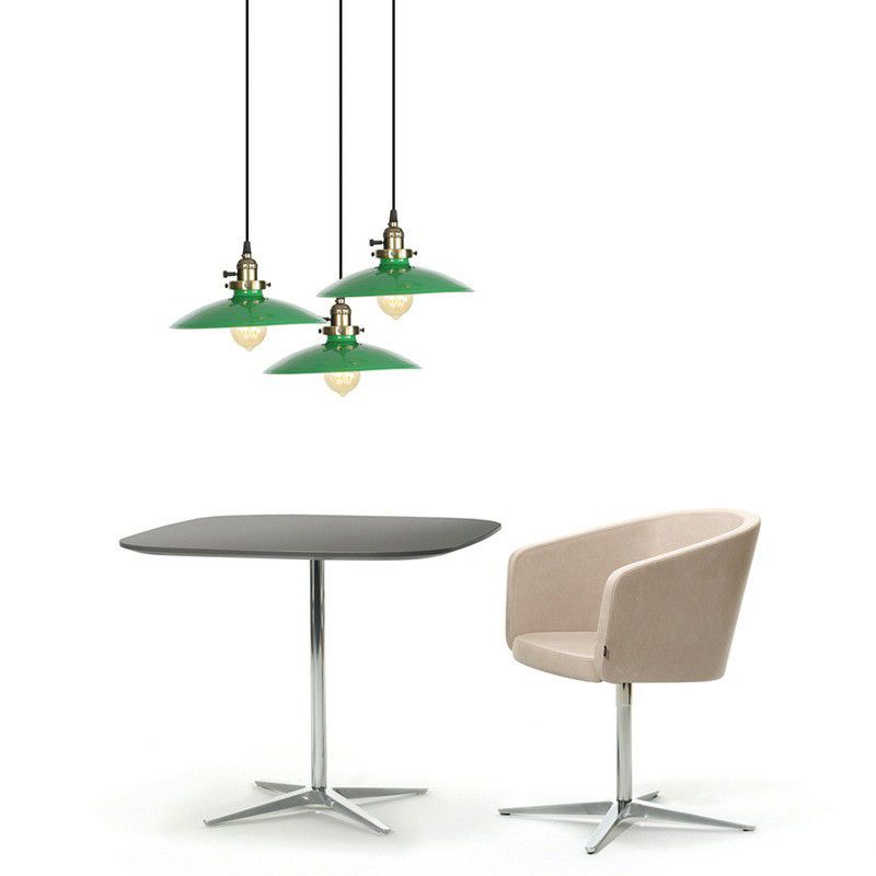 Iron Green Hanging Pendant platte kom 1 lichte loftstijl gesuspendeerd verlichtingsarmatuur