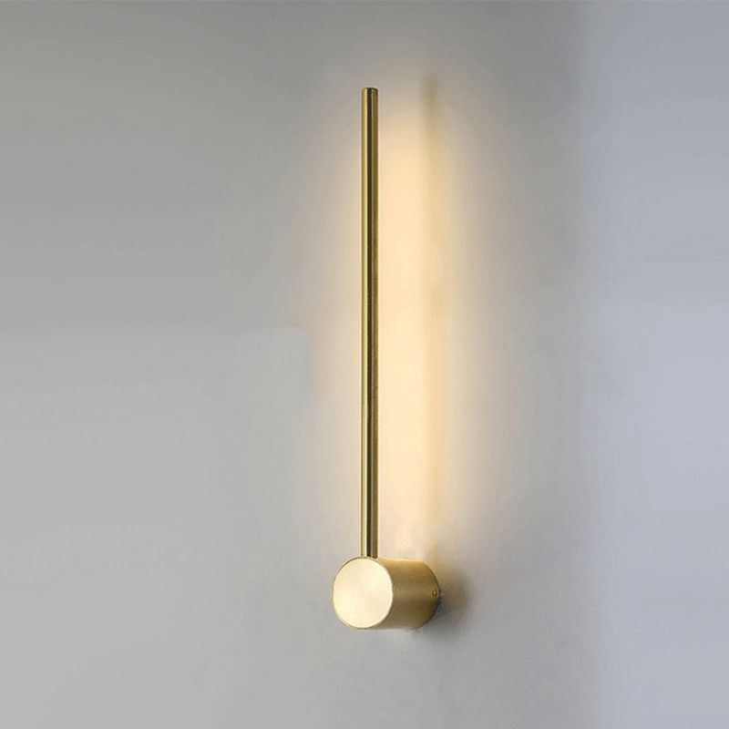 1-Light Linear Sconce Lights Modern Metal Wall Lighting Ideas in Gold