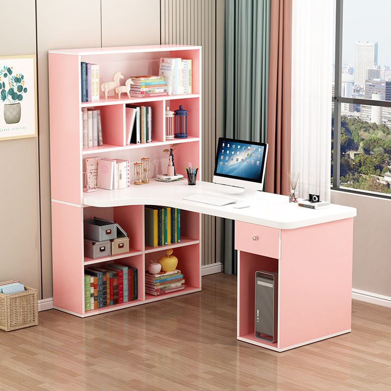 Contemporary Style Computer Desk Bedroom Writing Desk with Bookshelf