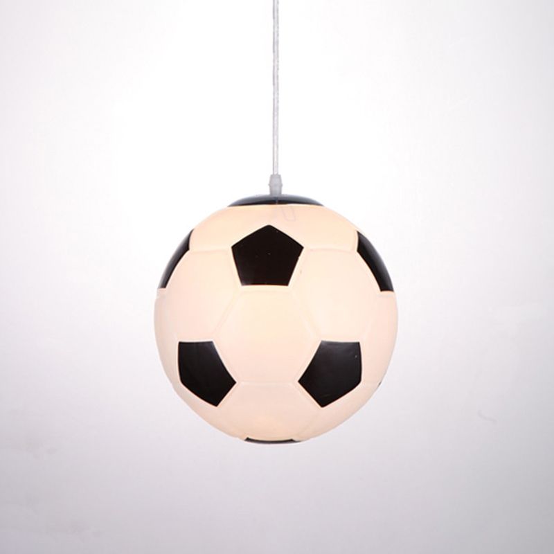 1 Light Football Ceiling Pendant Light Kids Metallic Suspended Lighting Fixture for Children Bedroom