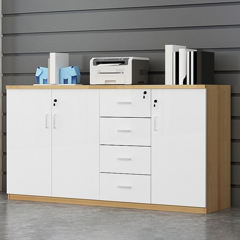 Locking Drawers File Cabinet Wood Storage Shelves Modern Lateral File Cabinet for Office