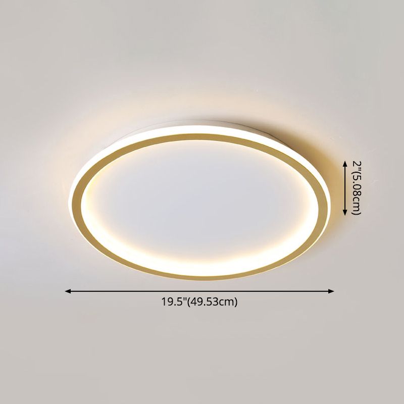 Round Flushmount Lights Contemporary Aluminum Ceiling Mounted Fixture for Living Room