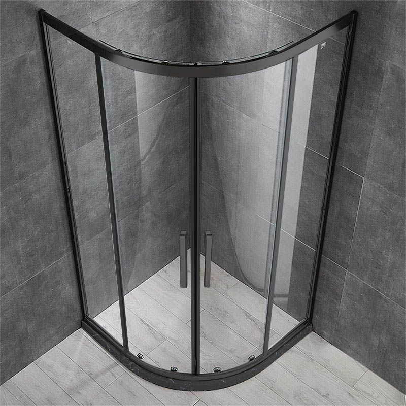 Round Double Sliding Shower Enclosure Corner Tempered Glass Shower Enclosure