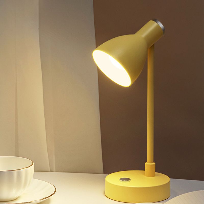 90° Angle Adjustable Macaroon Table Lamp 4-color Optional Bell Shade Lighting Fixture for Bedroom