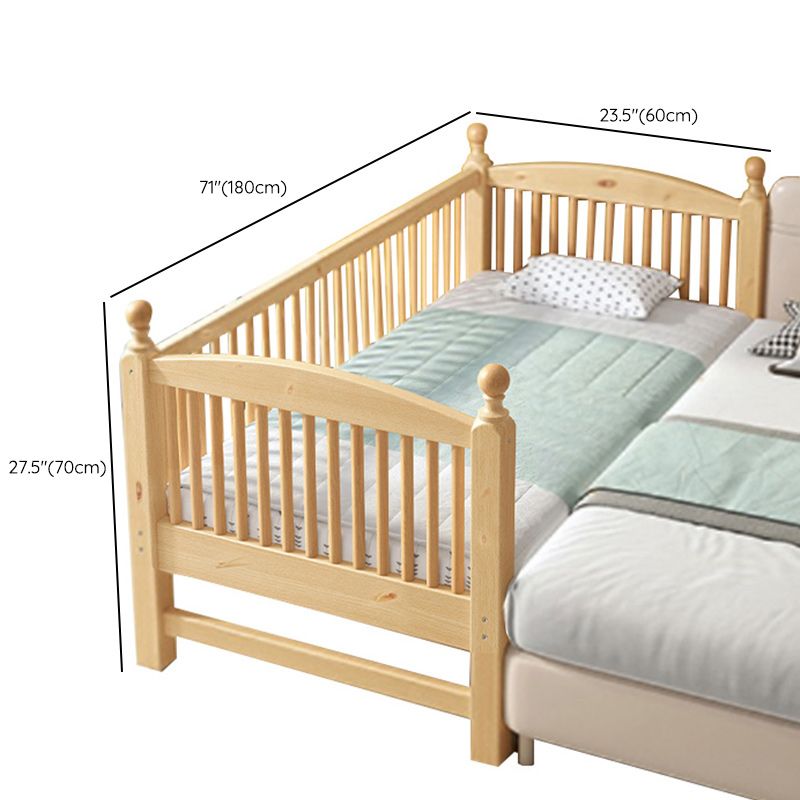 Solid Wood Nursery Bed Toddler Guard Rails Included Baby Crib