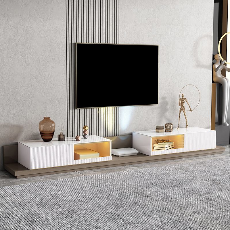 Contemporary Media Console TV Stand Stone TV Stand with 2 Drawers