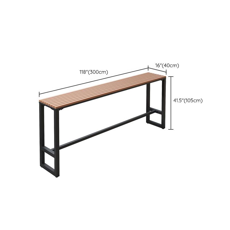 Rectangle Water Resistant Patio Table Brown Wood Industrial Bar Table