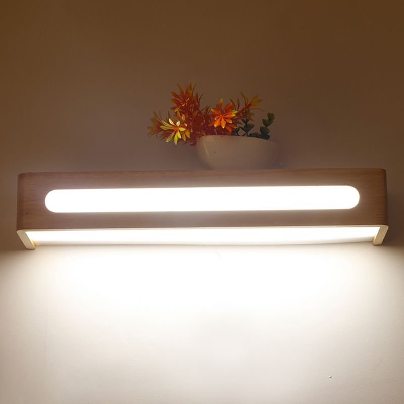 Simplicidad rectangle tocador de tocador luces de luz de madera lámparas de pared para baño