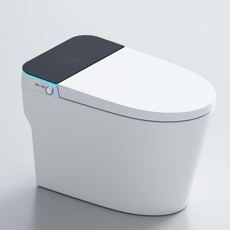 White Elongated Floor Mount Bidet Deodorizing and Antimicrobial