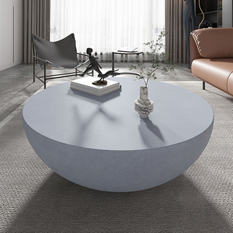 Modern Concrete Black Cocktail Table Round Coffee Table - White