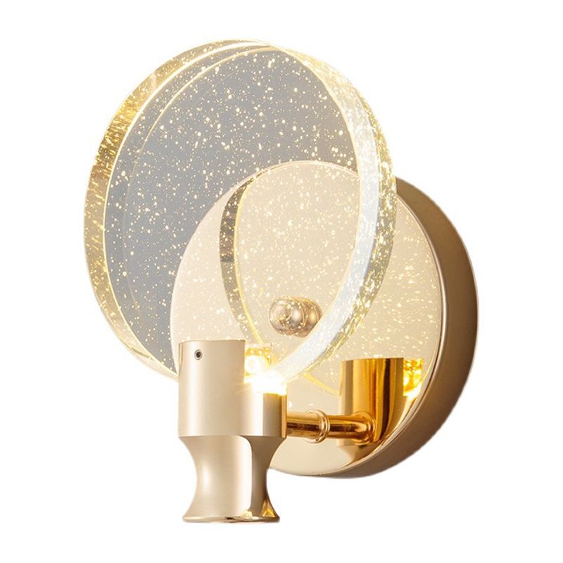 Nordic Style Vanity Light Circle Shape Vanity Lamp with Crystal Shade for Shower Room