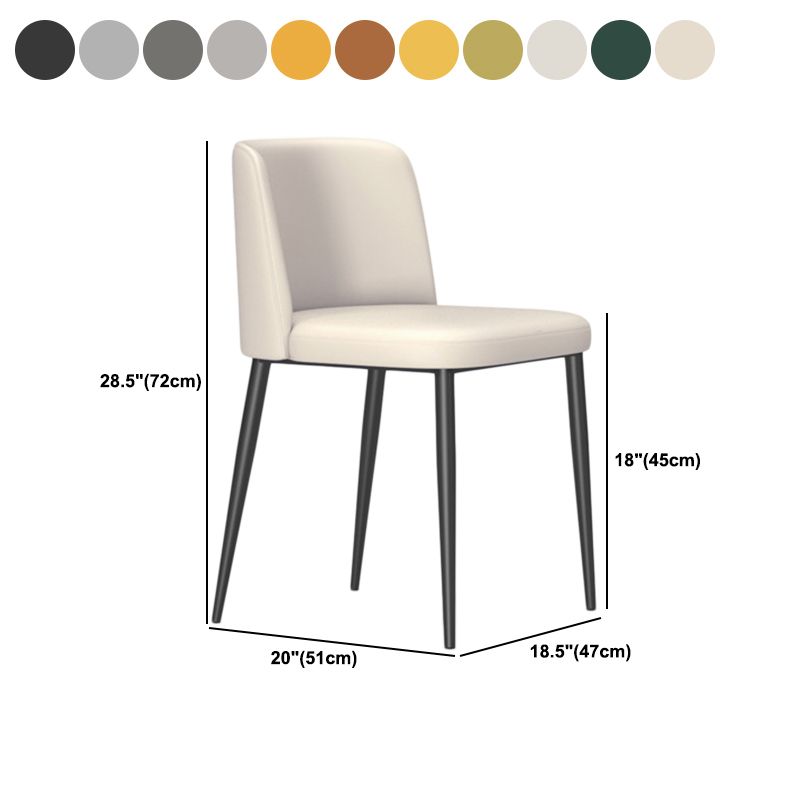 Contemporary Leather Dining Chair Parsons Furniture in Matte Finish for Home