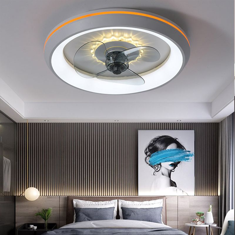 Moderni ventilatori a soffitto a LED Minimalista Luce a soffitto circolare in alluminio con ombra acrilica