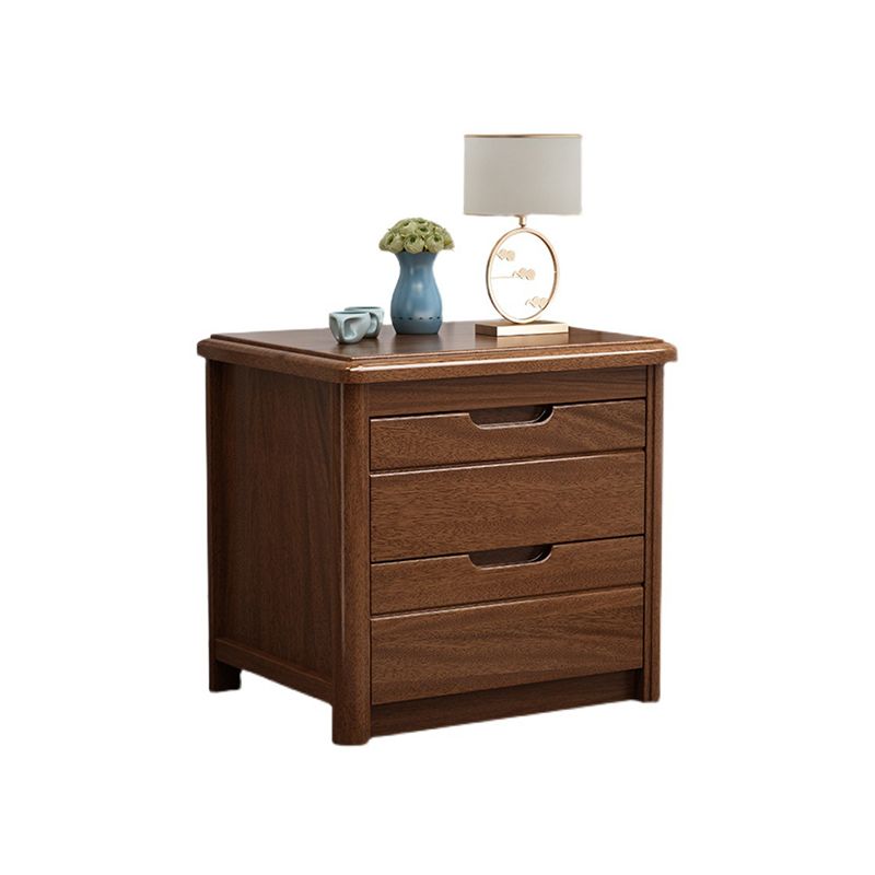 2 - Drawers Contemporary Nightstand Antique Finish Night Table