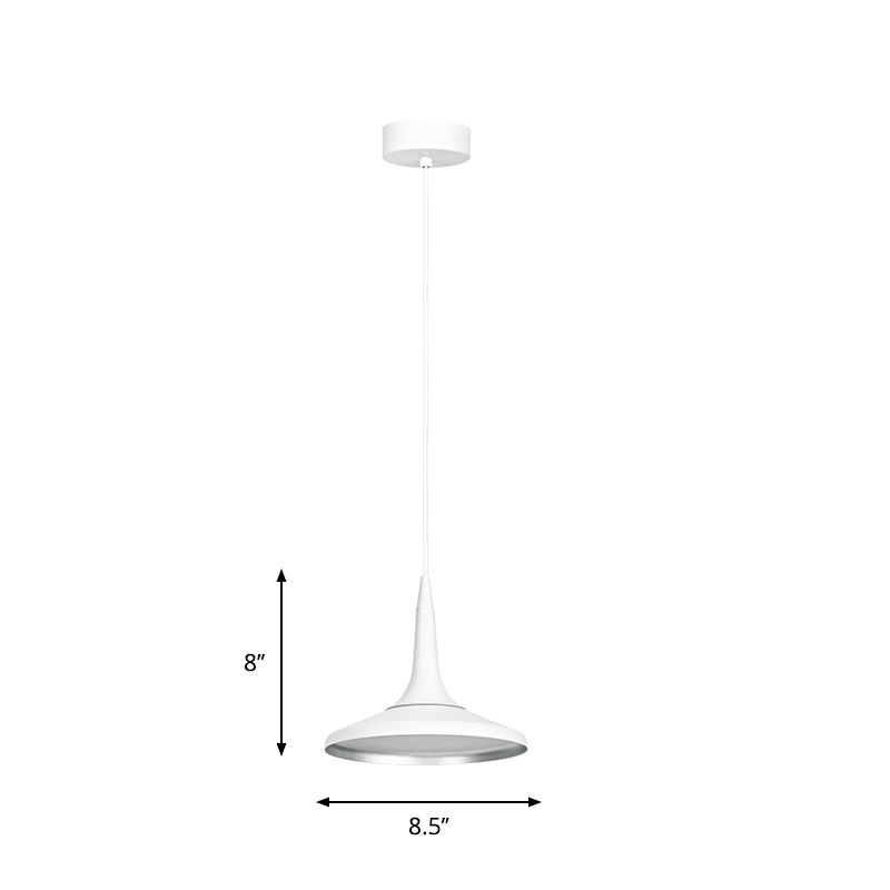 Witte trechterophanging Hanger Noordse aluminium 1 lamp eetkamer hangende verlichtingsarmatuur