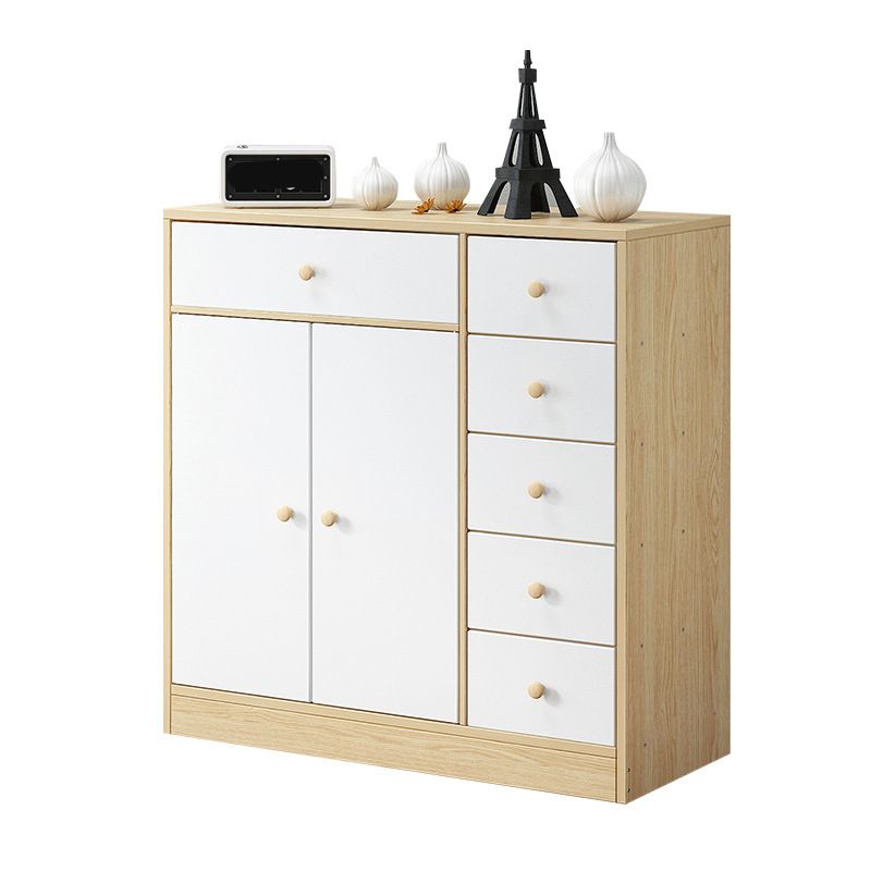 Contemporary Accent Cabinet with 6 Drawers in Wood Storage Cabinet