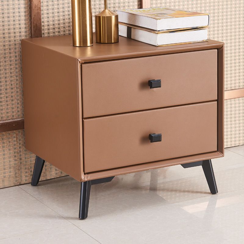 18.5" Tall 2-drawer Night Table Legs Included Solid Wood Nightstand